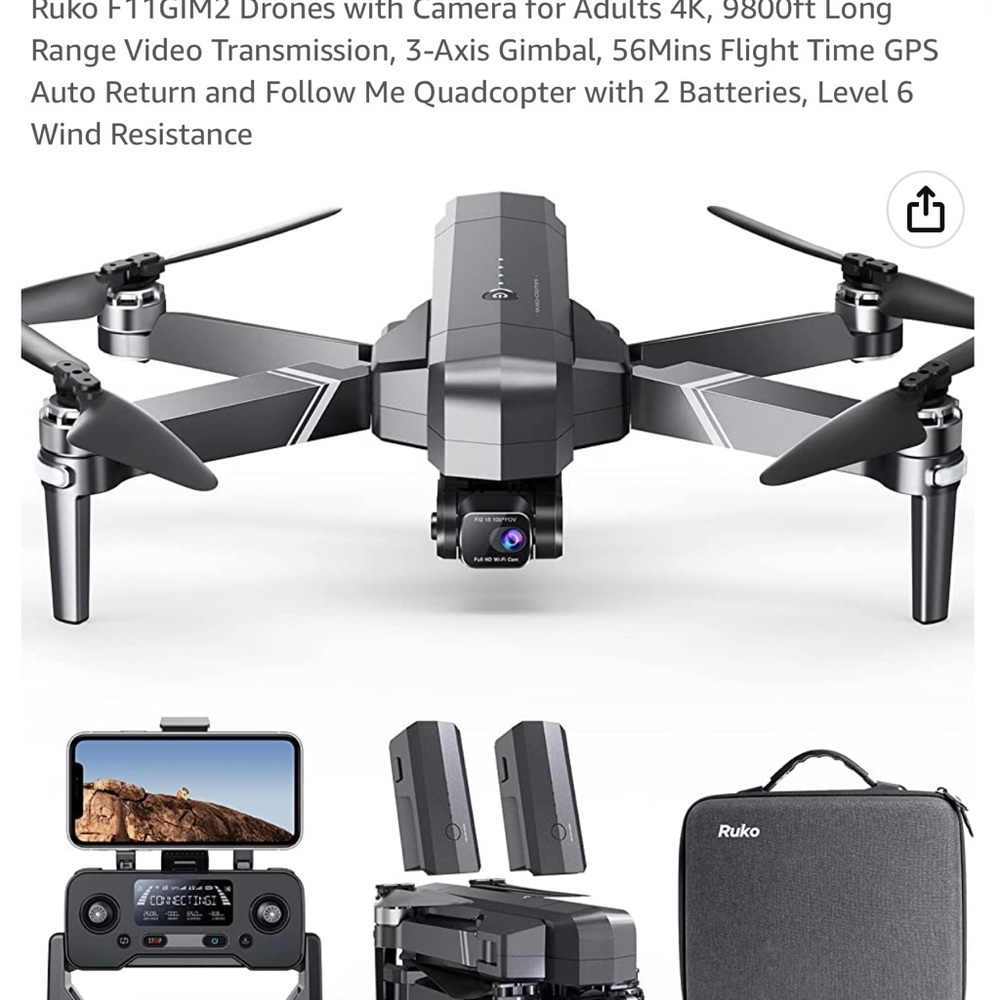 Ruko DRONE with Camera 4K, 9800ft Long range